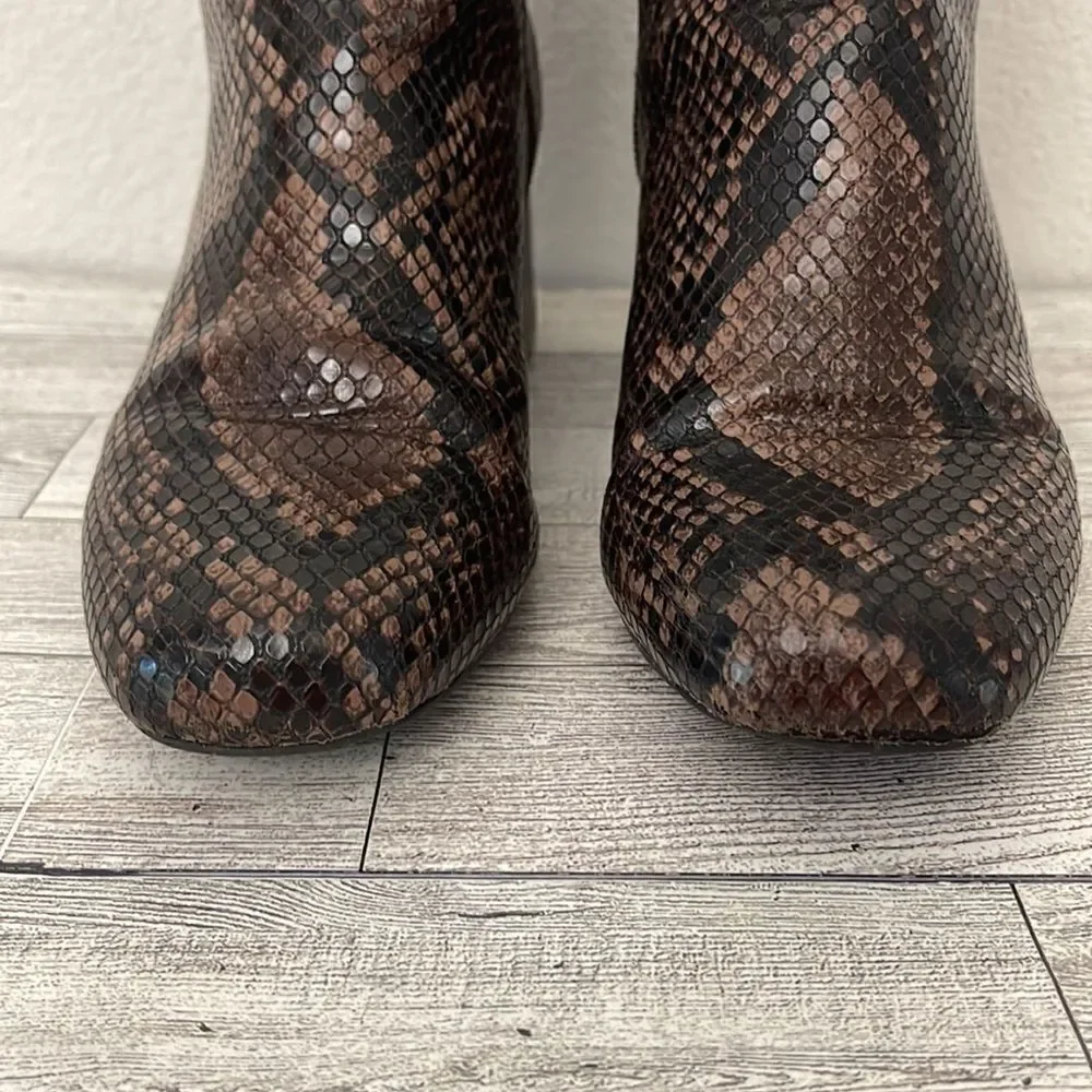 Time and Tru Snake Print Booties With Memory Foam Size 8